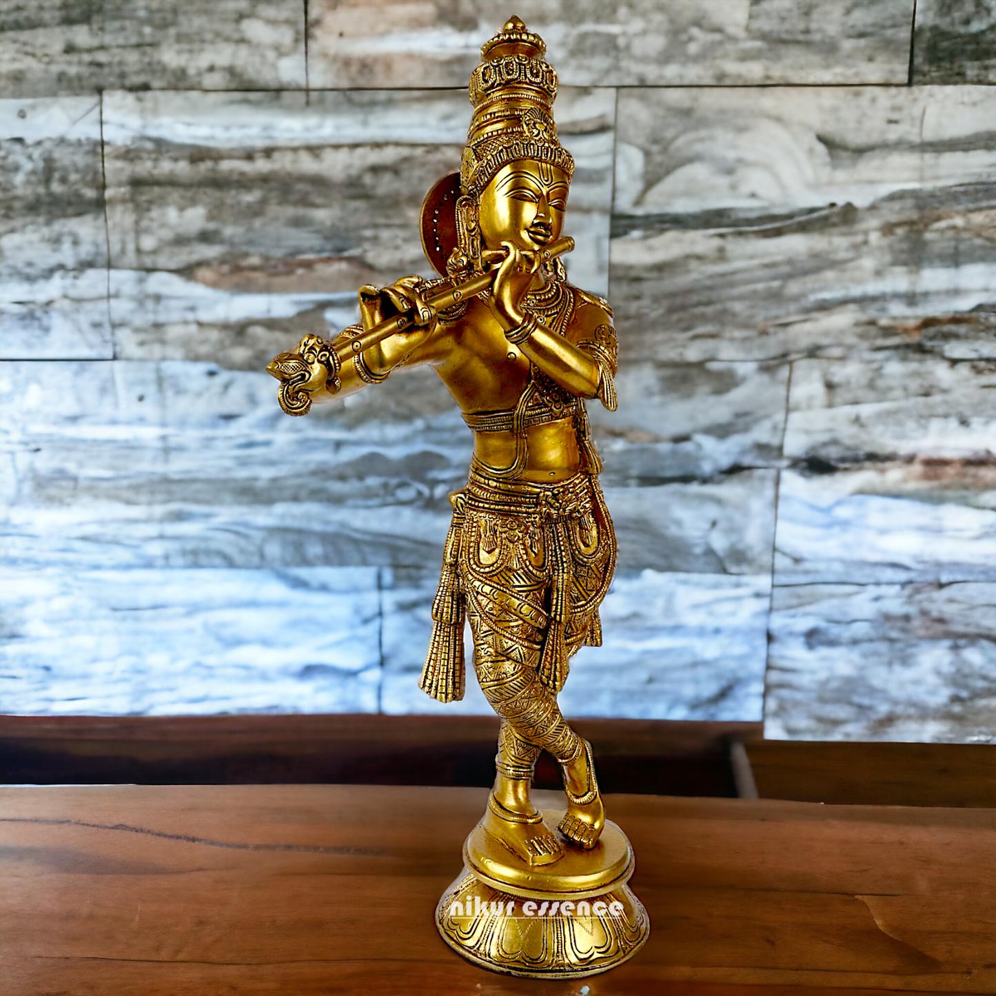 Pure Brass Krishna Solid Brass idol - 23 inches