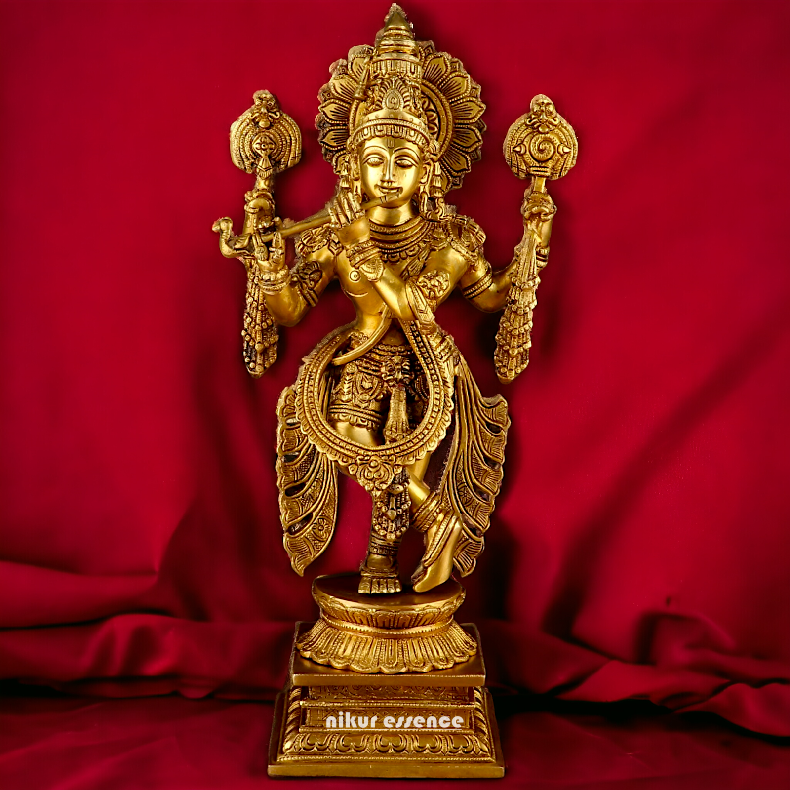 Solid Brass krishna God Standing idol - 20 Inch