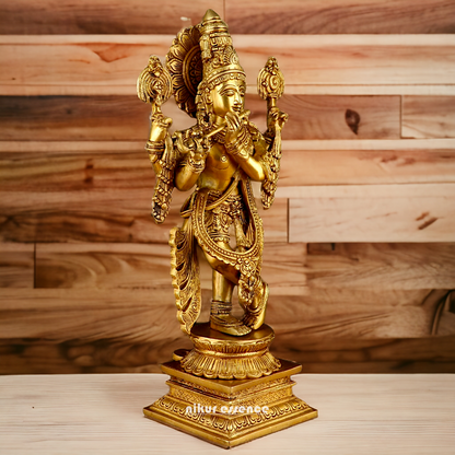 Solid Brass krishna God Standing idol - 20 Inch