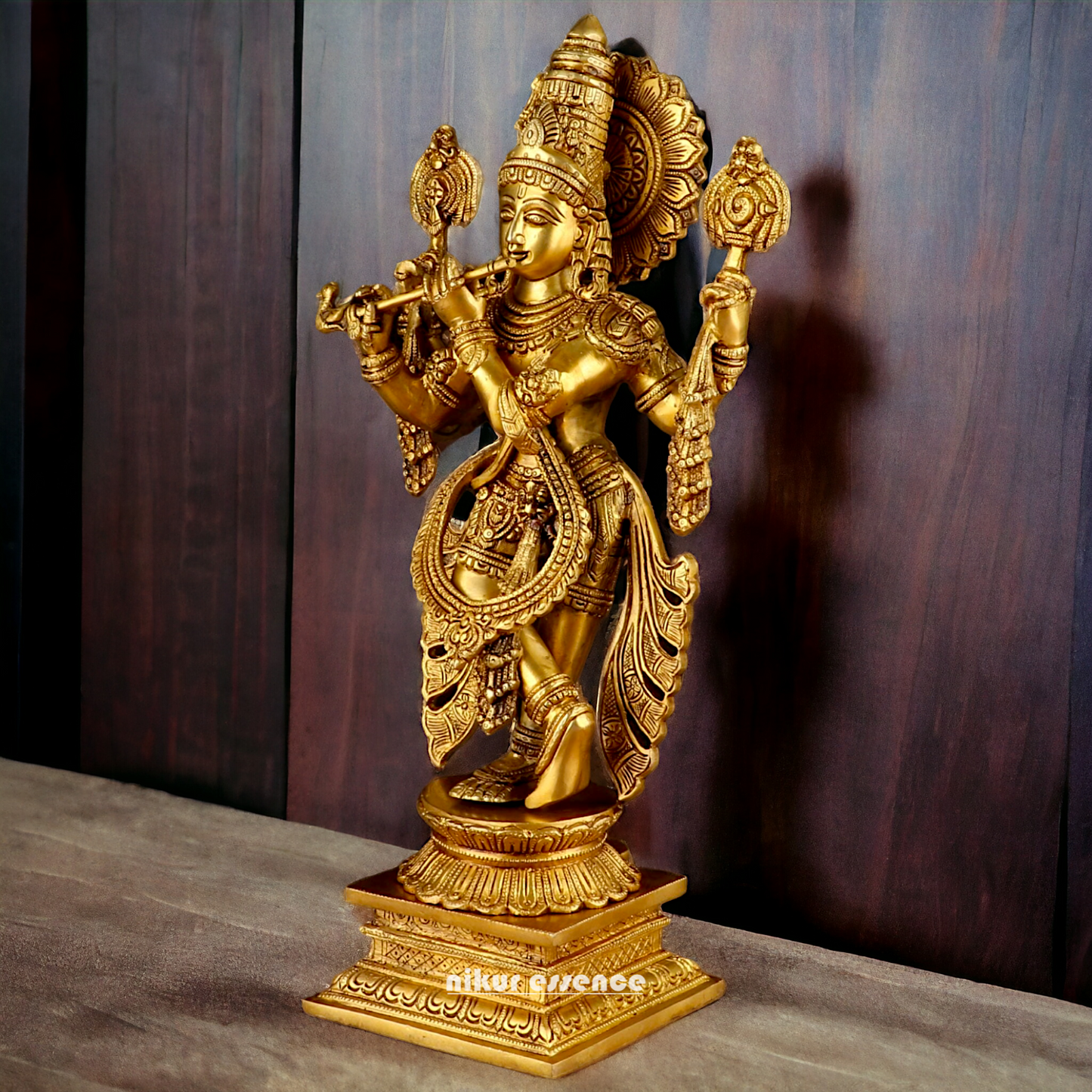 Solid Brass krishna God Standing idol - 20 Inch