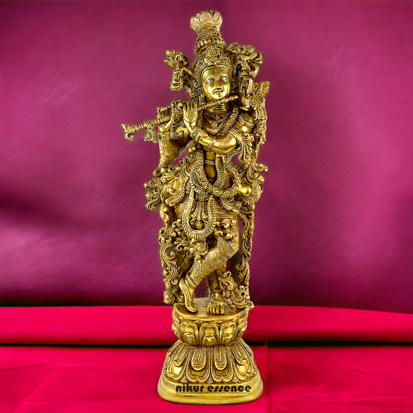 Lord Krishna Standing with Playing Flute idol - 29 inch