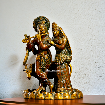 Buy Radha Krishna Brass Idol - 10.5 Inches