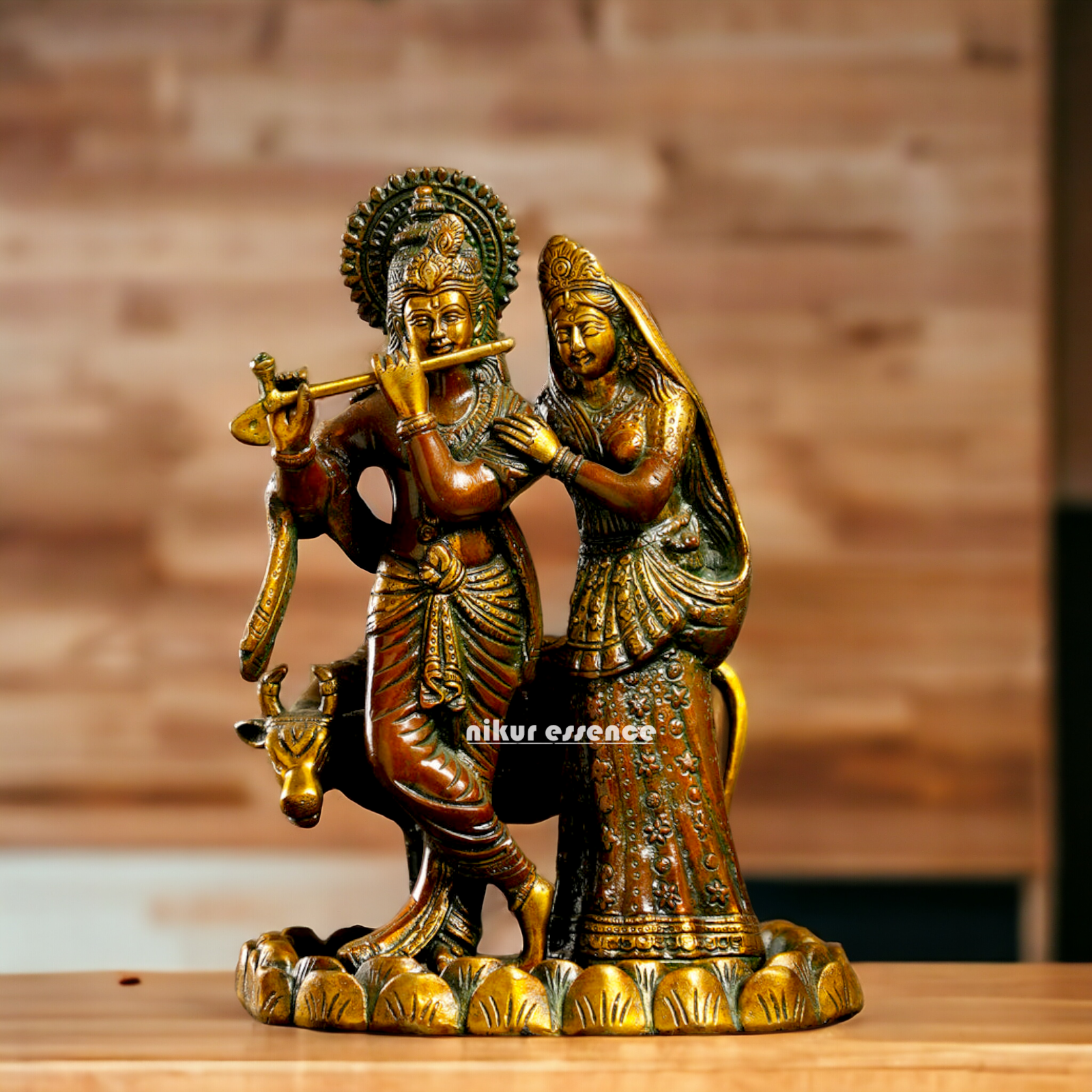 Buy Radha Krishna Brass Idol - 10.5 Inches