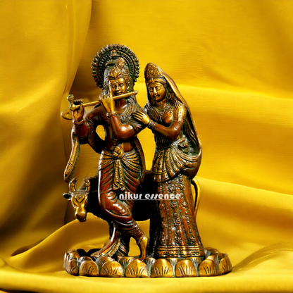 Buy Radha Krishna Brass Idol - 10.5 Inches