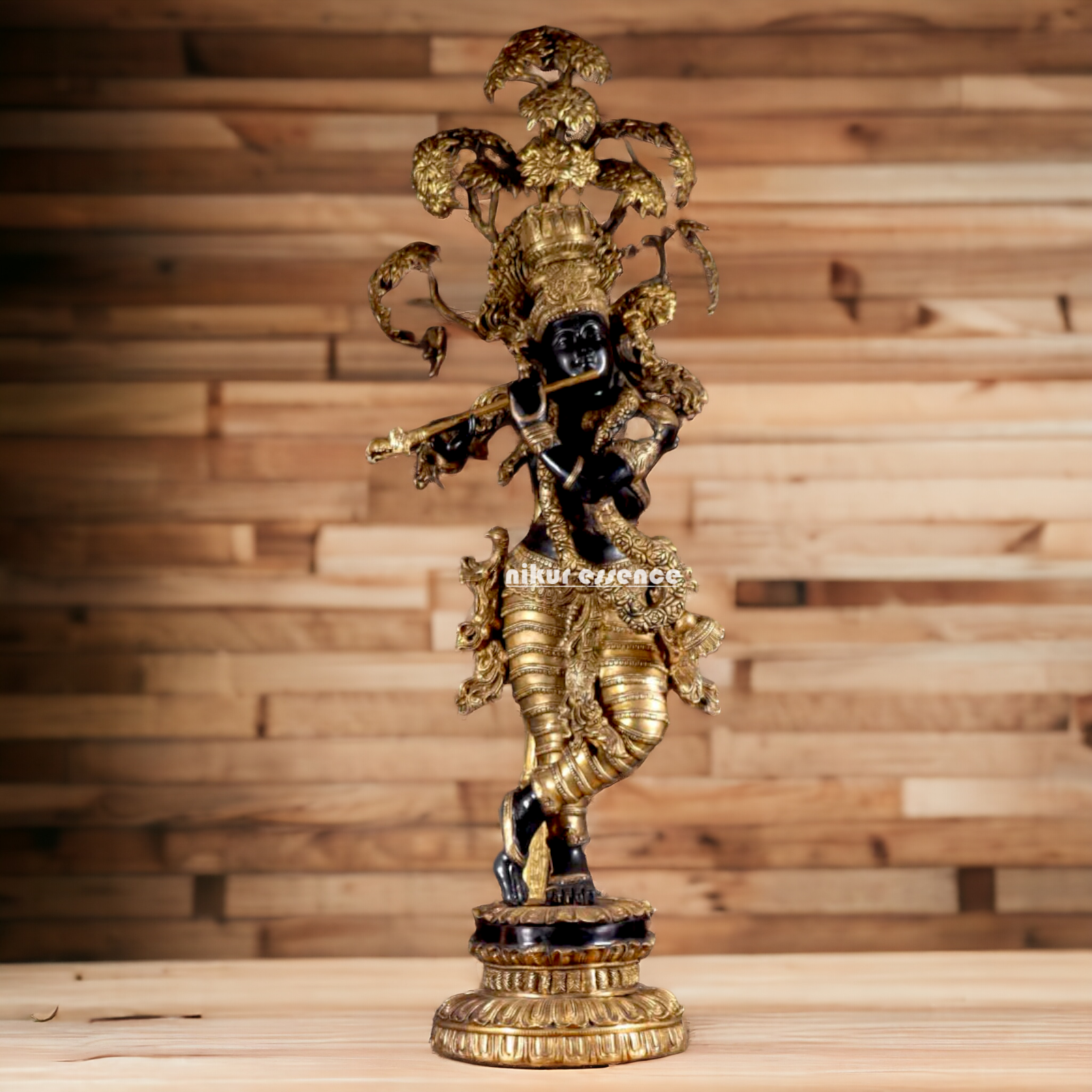 Large Krishna Brass with Tree Idol - 58 Inch