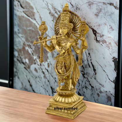 Brass Krishna Standing idol - 24 Inch