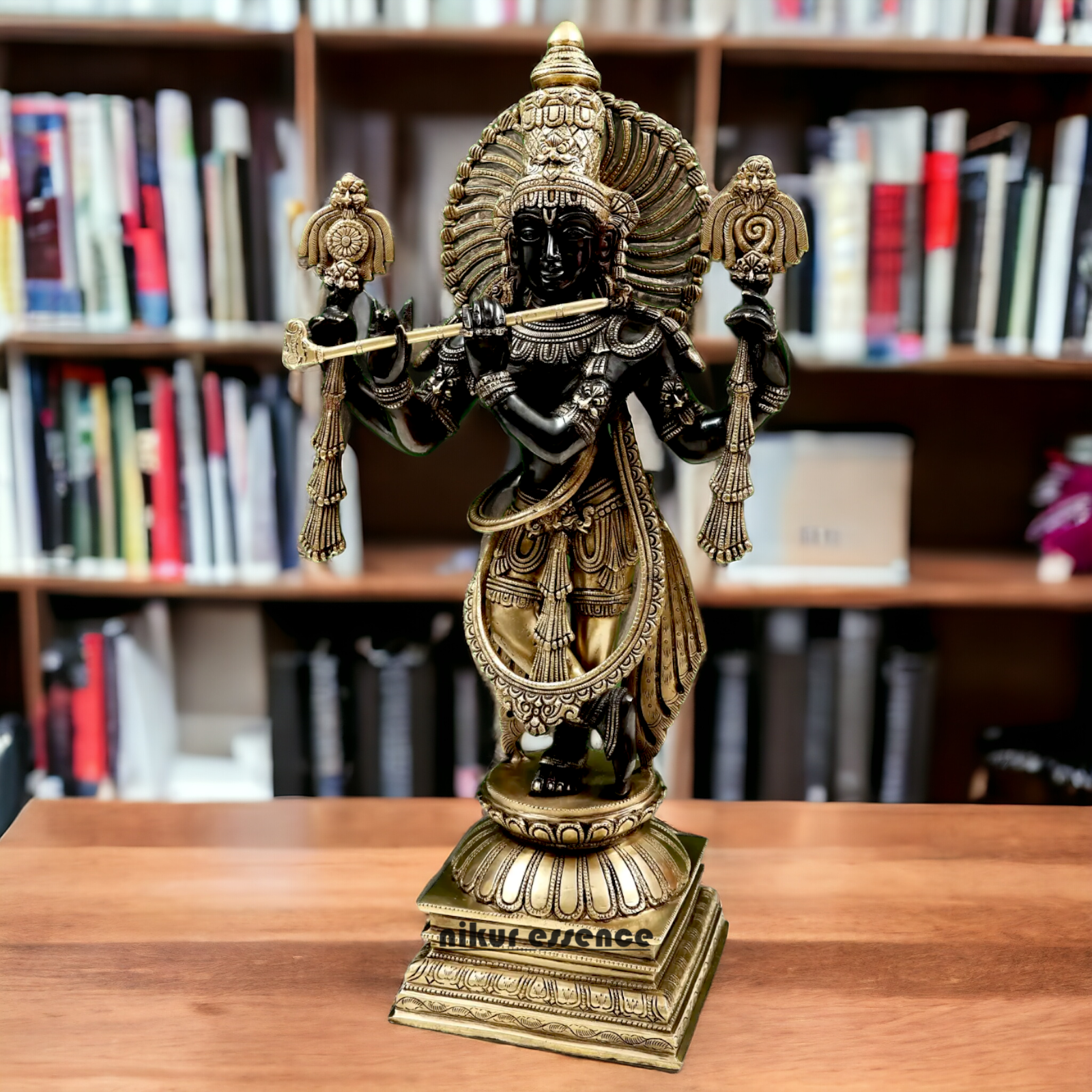 Big Black Krishna Brass idol - 24 Inch