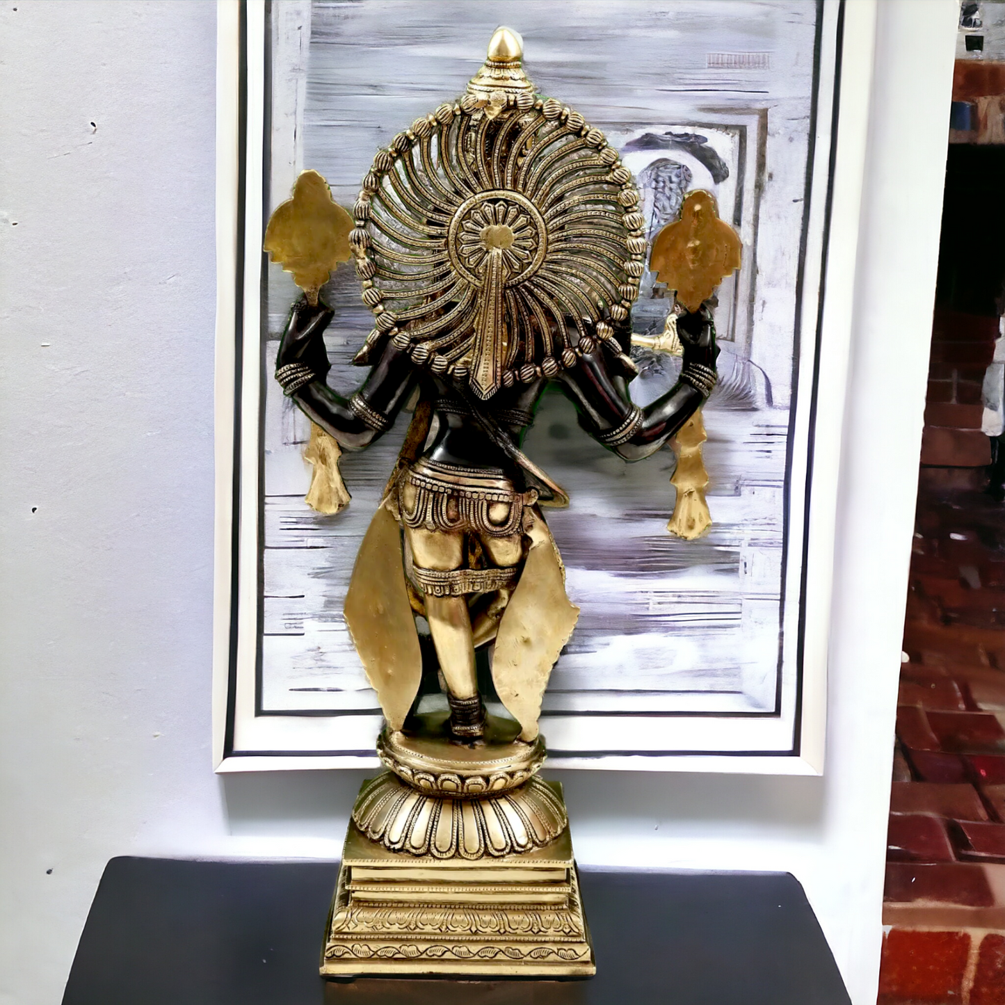 Big Black Krishna Brass idol - 24 Inch