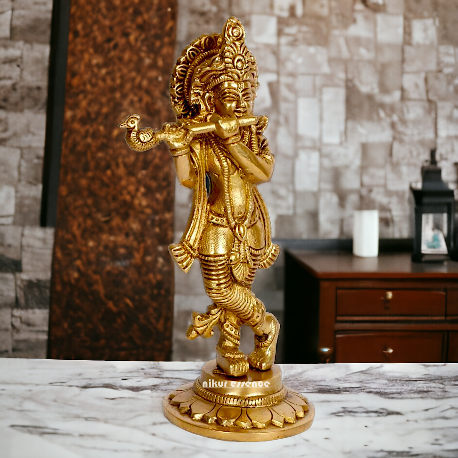 Pure Brass Krishna statue - 7 Inch