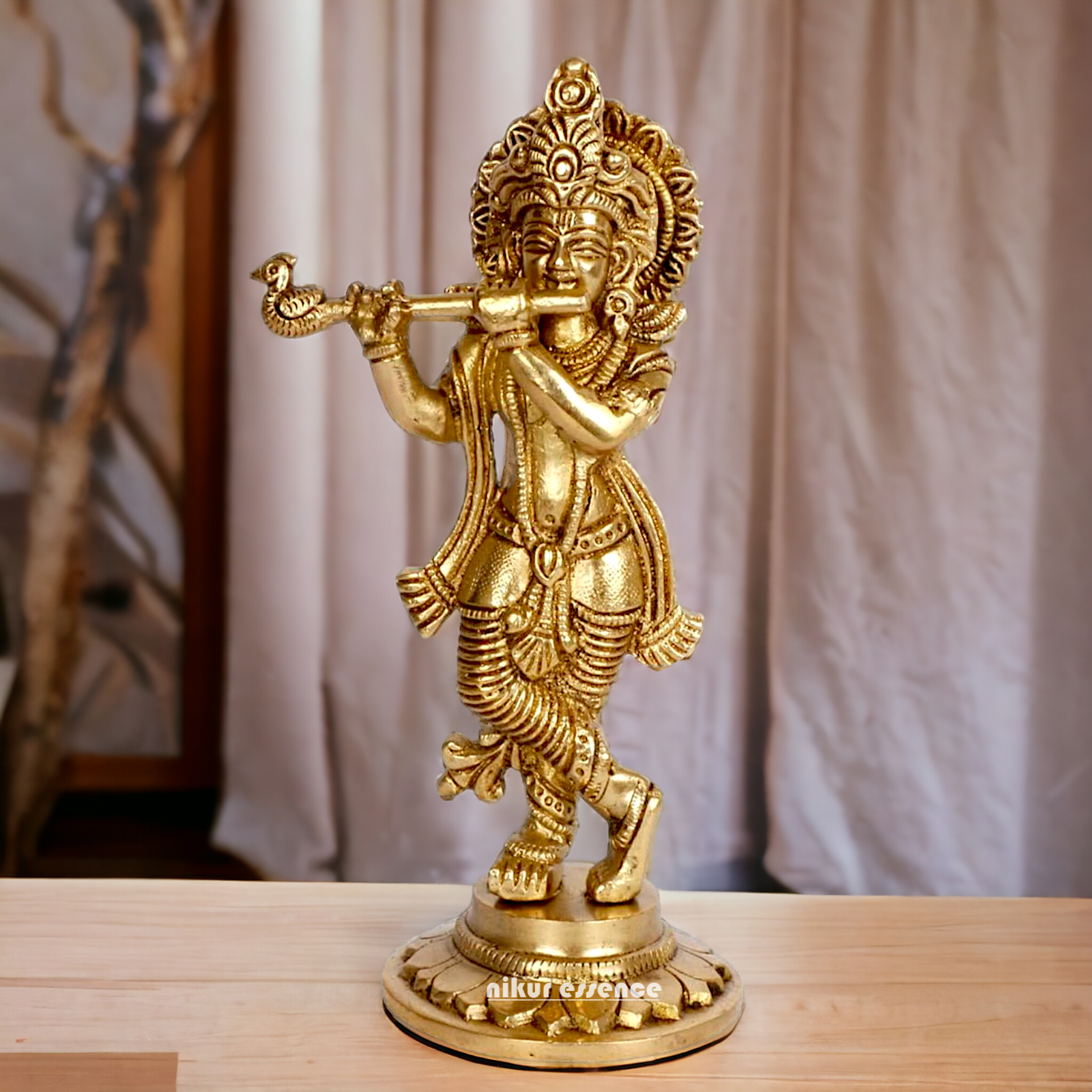 Pure Brass Krishna statue - 7 Inch