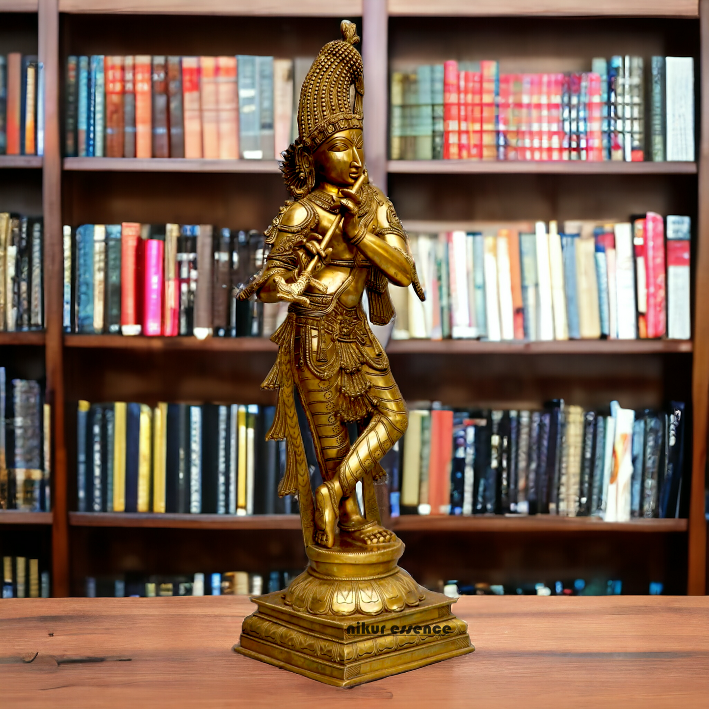 Solid Brass Krishna Standing statue - 36 inches