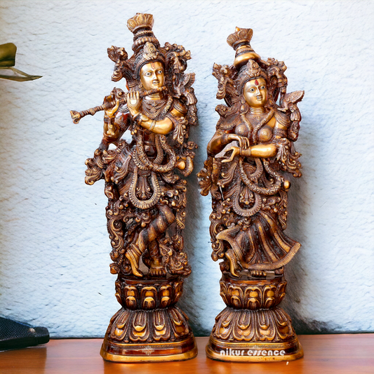 Big Radha Krishna Brass couple idol - 30 inches