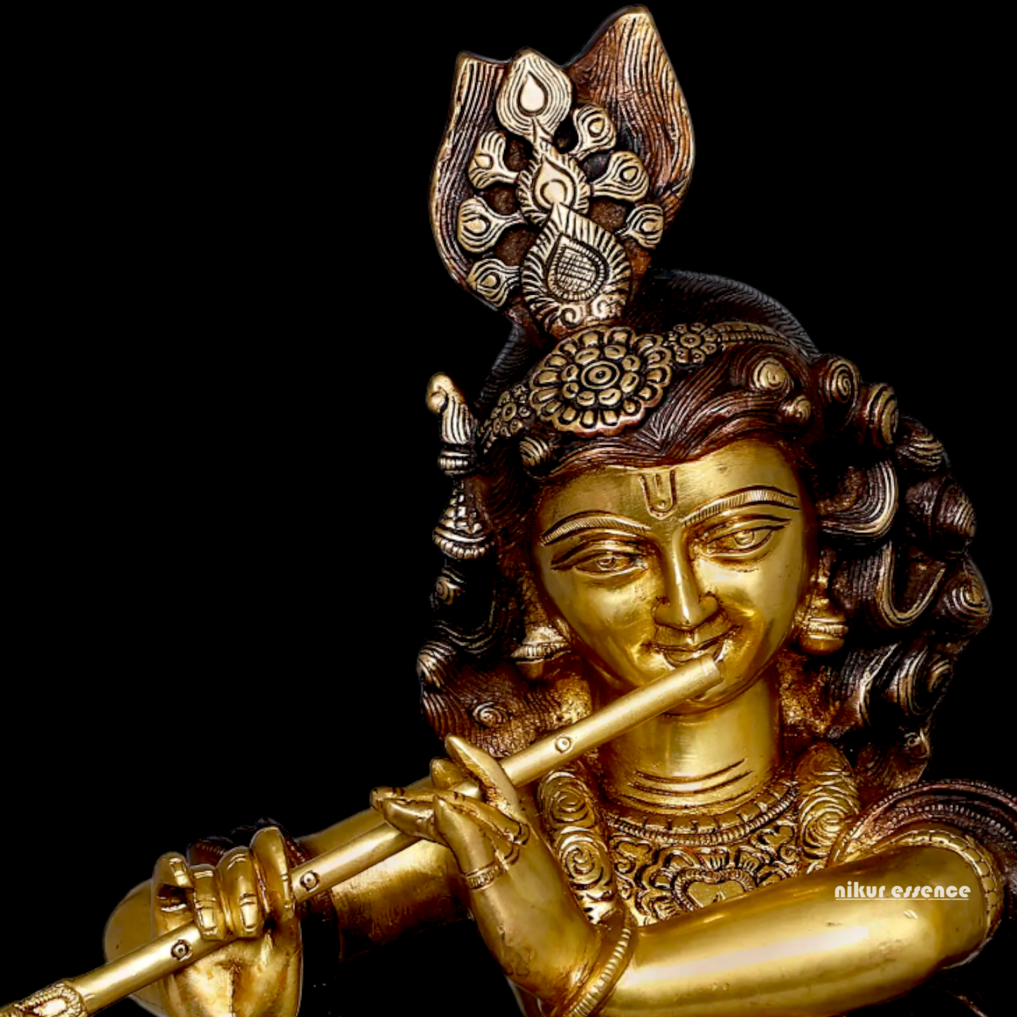 Shop Krishna God Playing Flute Brass idol - 27 inches