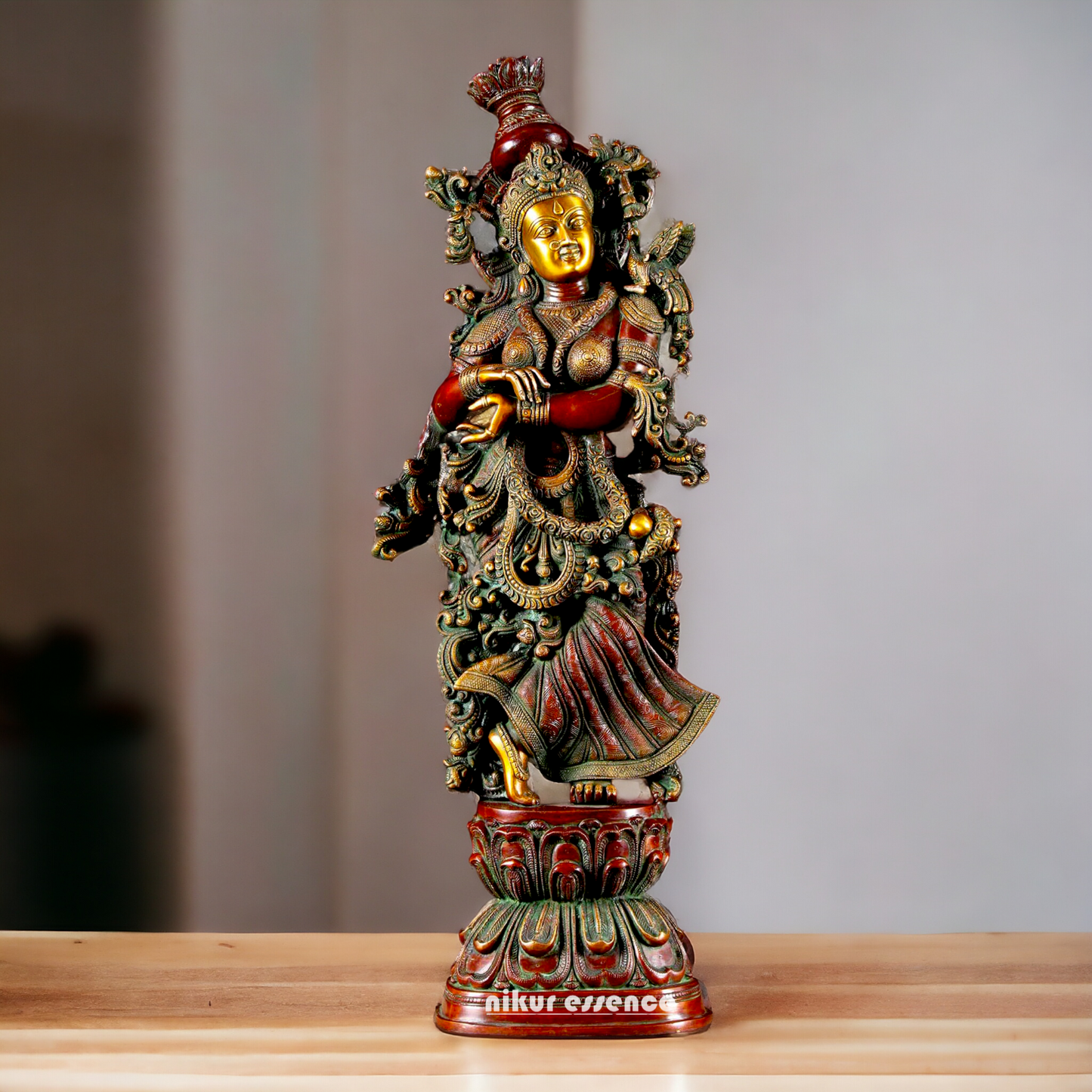 Brass Radha Radhika Standing idol - 30 inches