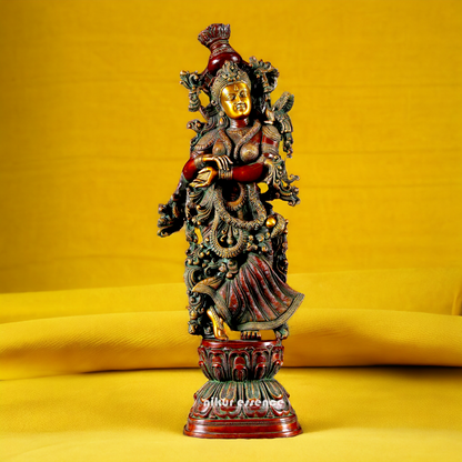 Brass Radha Radhika Standing idol - 30 inches