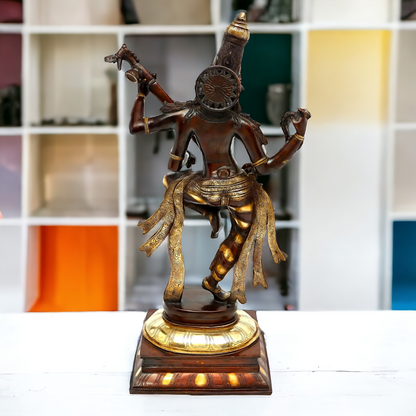 Goddess Saraswati Dancing Brass Idol - 32 inches