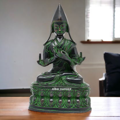 Brass Tsongkhapa idol- 10 inches