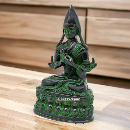 Brass Tsongkhapa idol- 10 inches