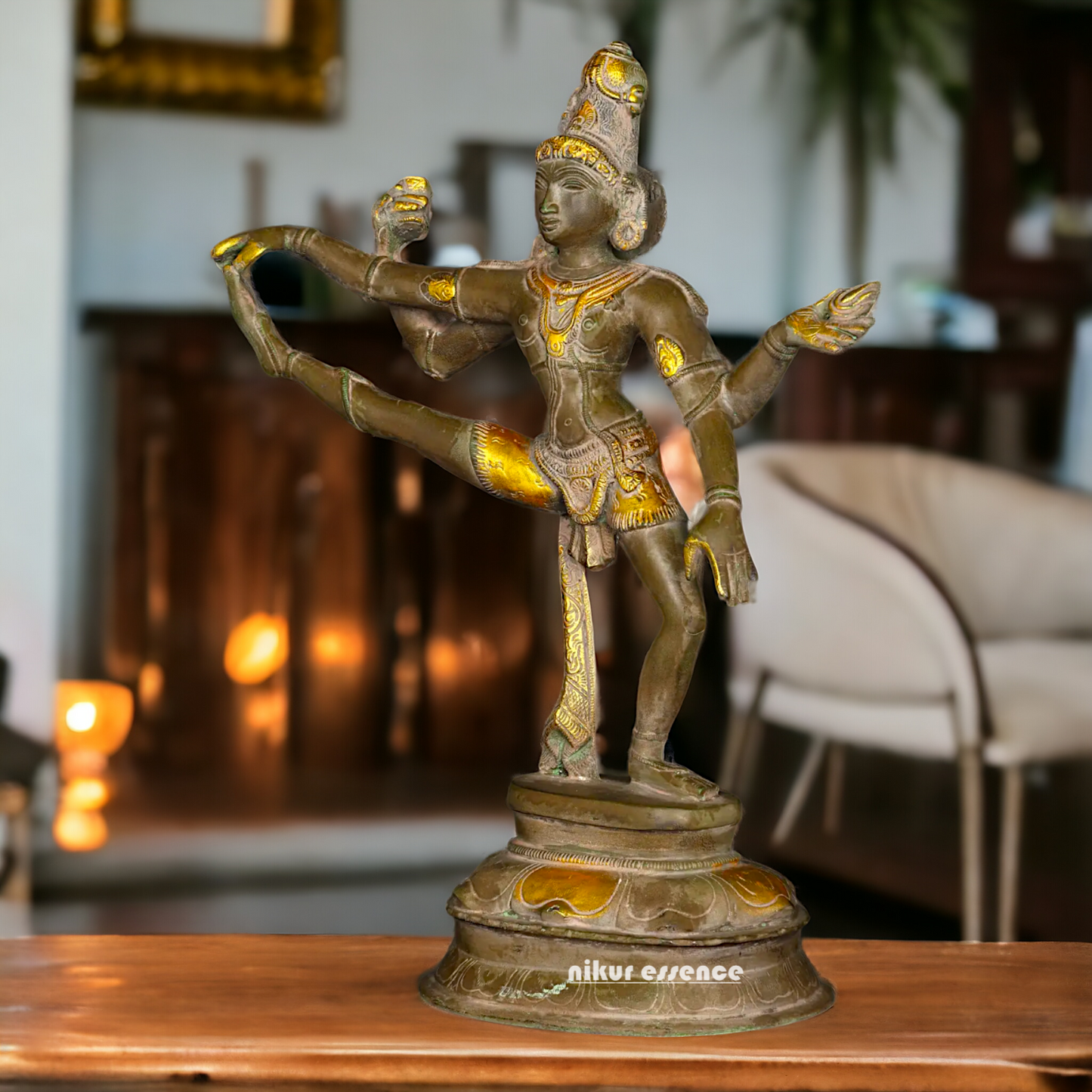 Brass Shiva Dance idol - 14 inches