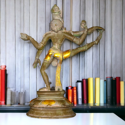 Brass Shiva Dance idol - 14 inches