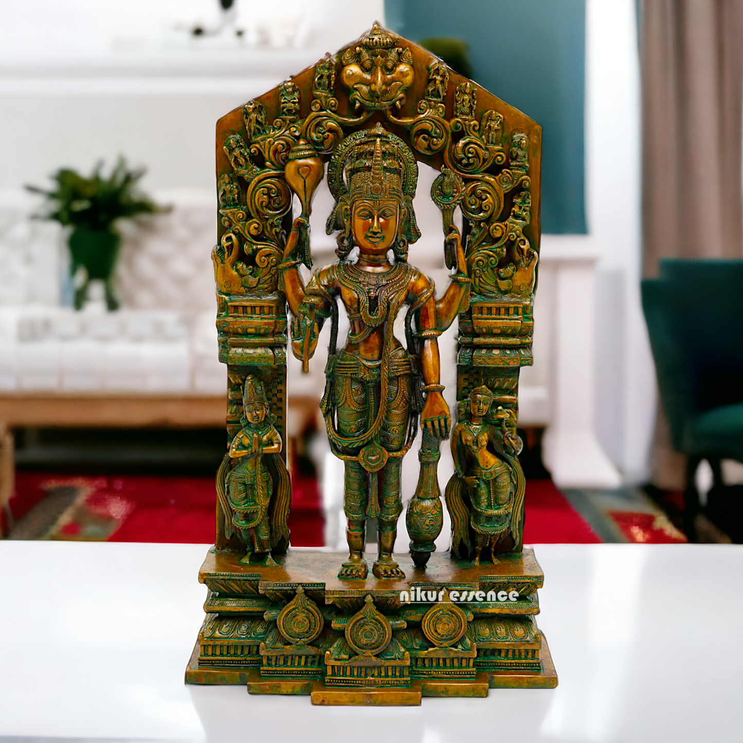 Lord Vishnu standing Brass Idol - 28 inches