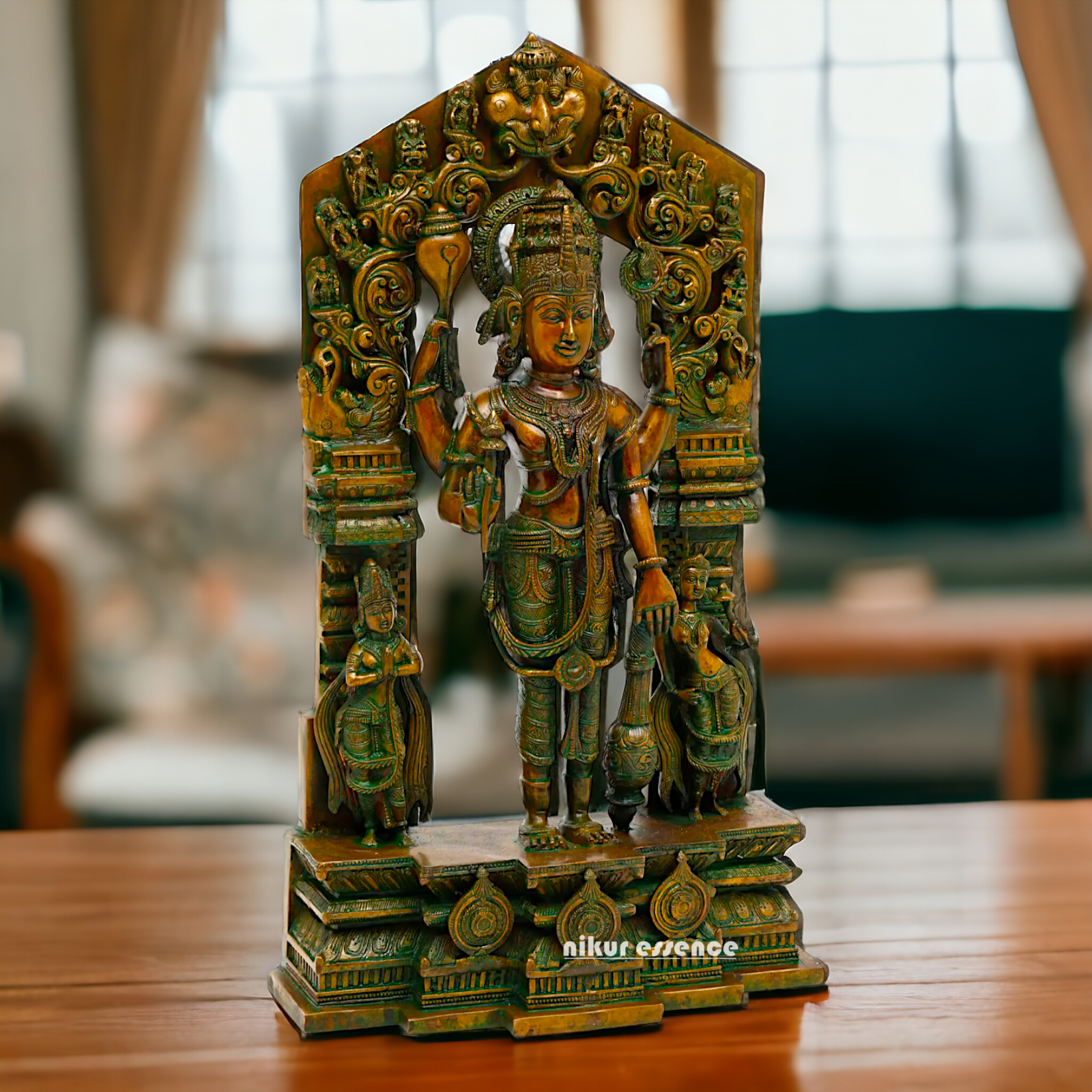 Lord Vishnu standing Brass Idol - 28 inches