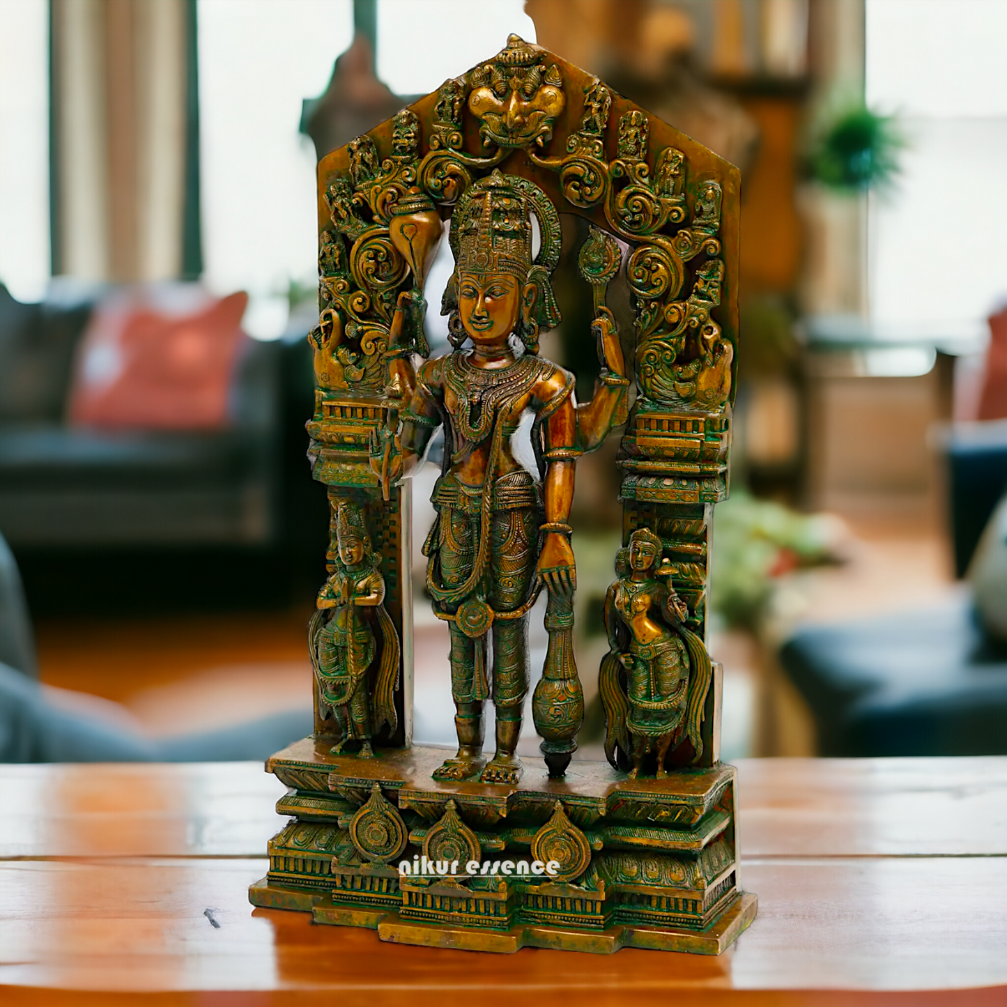 Lord Vishnu standing Brass Idol - 28 inches