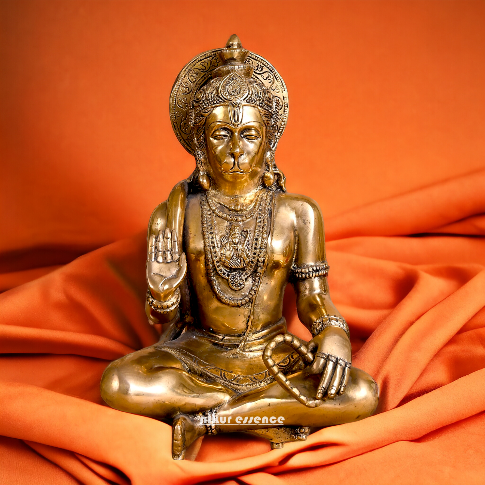 Lord Hanuman ji Meditation Sitting Solid Brass idol - 11 inches