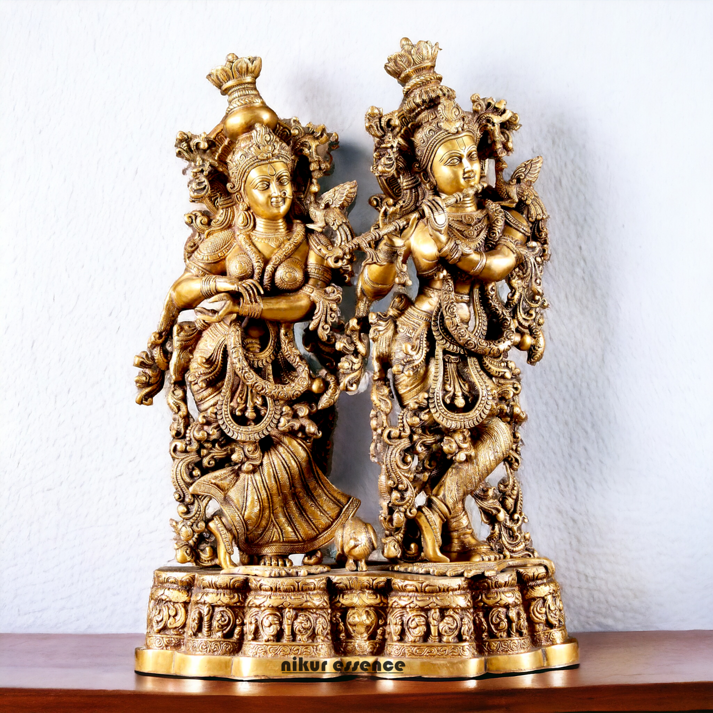 Large Radha Krishna Bhagwan Brass statue - 29 inches