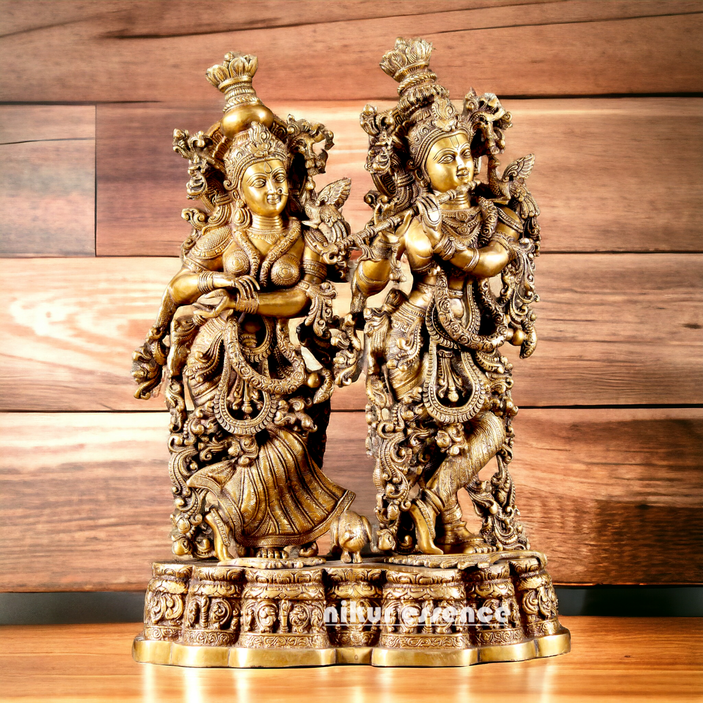 Large Radha Krishna Bhagwan Brass statue - 29 inches