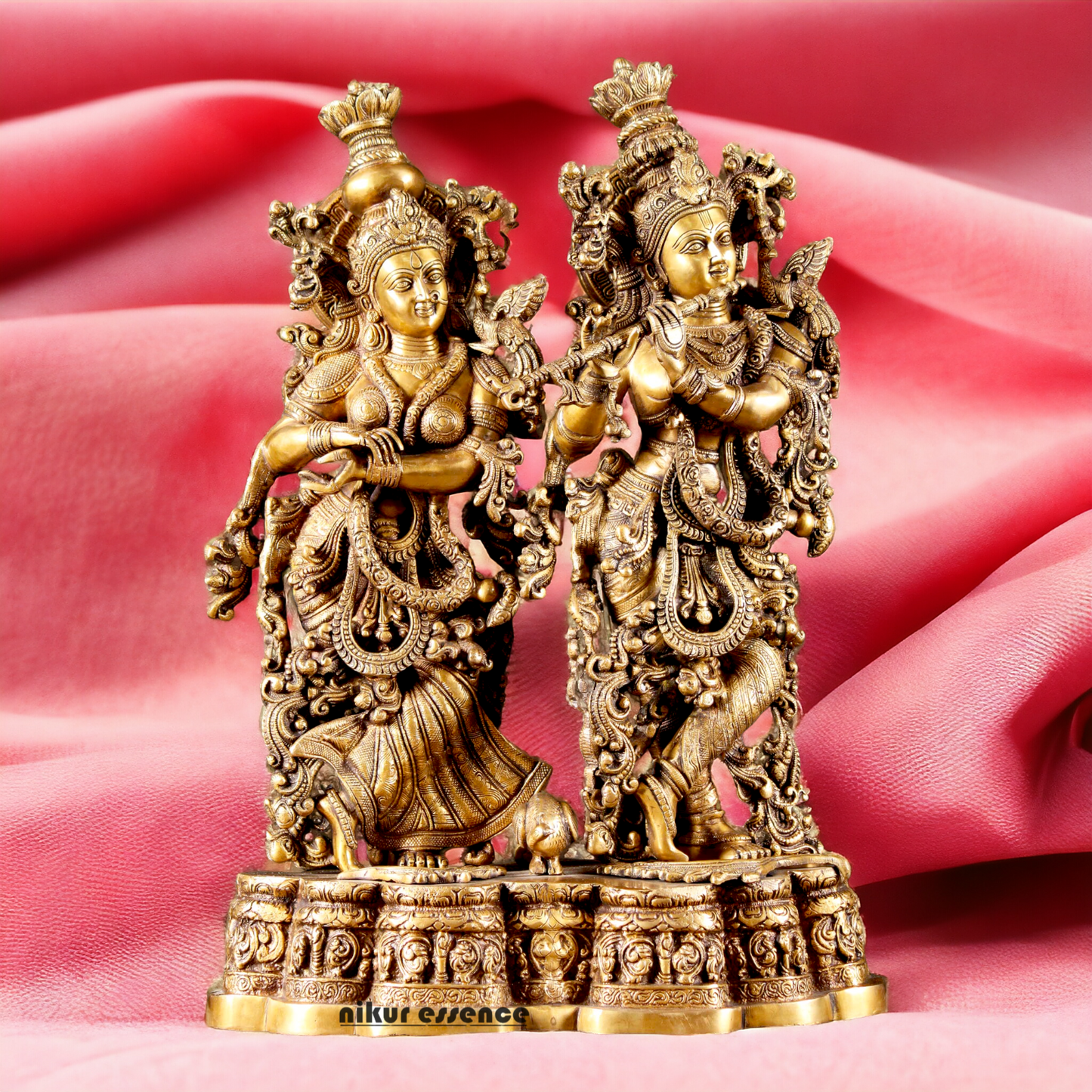 Large Radha Krishna Bhagwan Brass statue - 29 inches