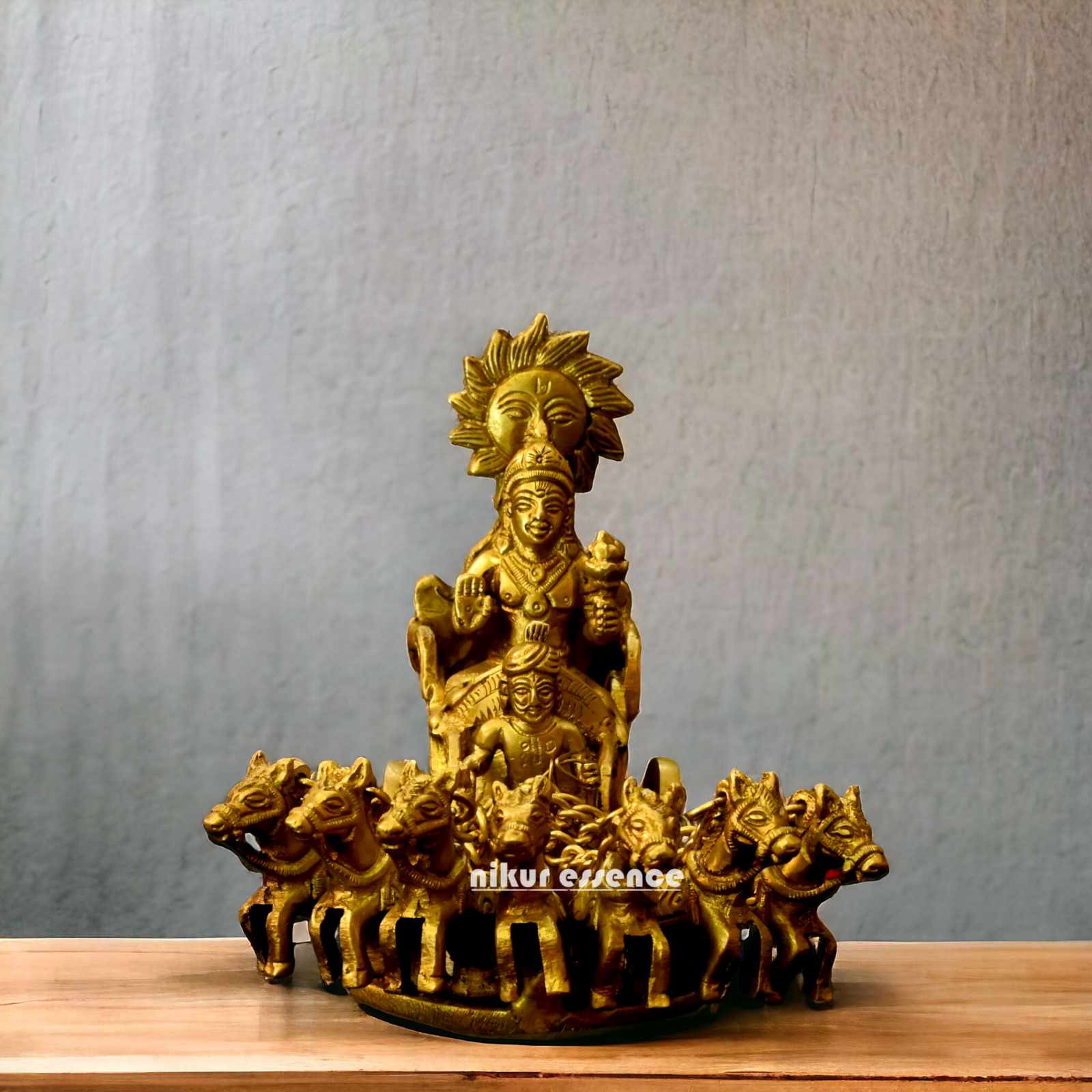 Antique Brass Surya Rath - 16 Inches