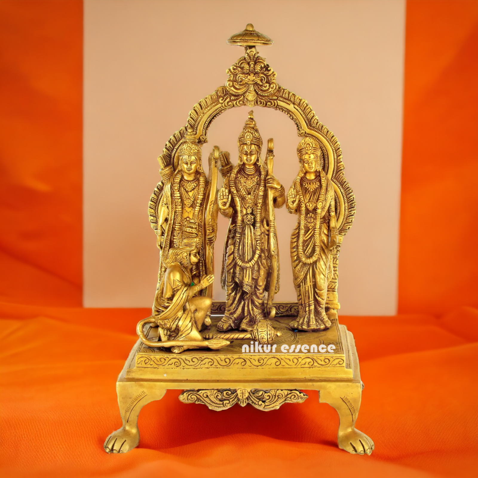 Large Ram Parivar Darbar Pure Brass idol - 13.75 Inches