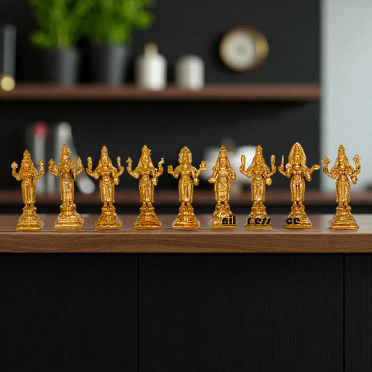 Nava Kannigal Devi nine South India river Devi Panchaloha idol - 6 Inches Nikuressence