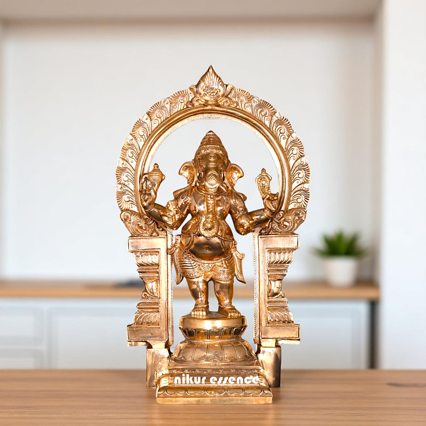 Ganesha Standing with blessing Bronze/Panchaloha idol - 16 inches Nikuressence