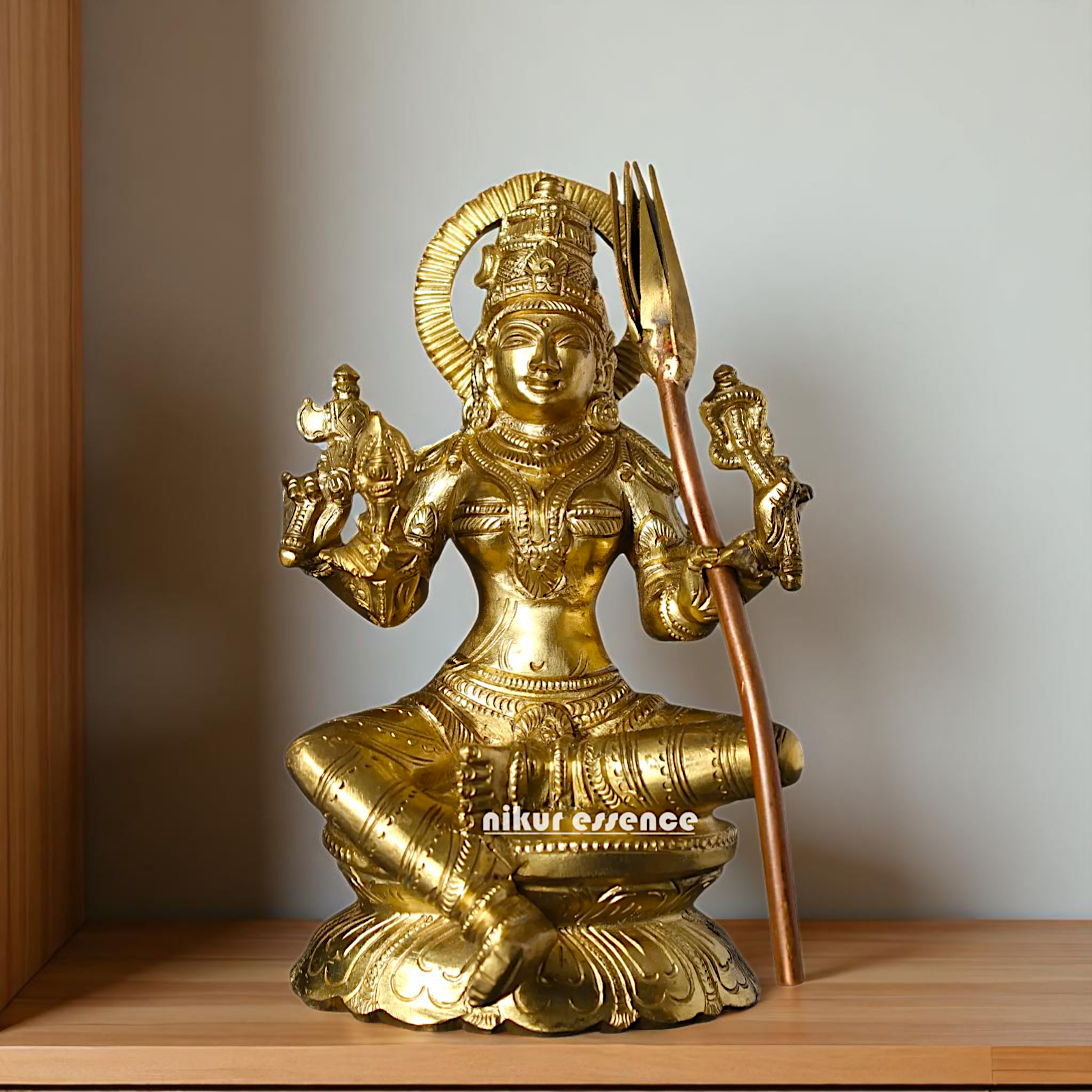 Bronze/Panchaloha Raja Rajeshwari Seated with Blessing statue - 7 Inches Nikuressence