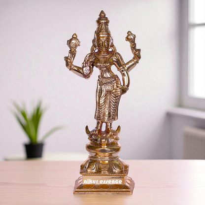 Goddess Durga Devi Maa Standing with Blessing Bronze/Panchaloha idol - 6 Inches Nikuressence