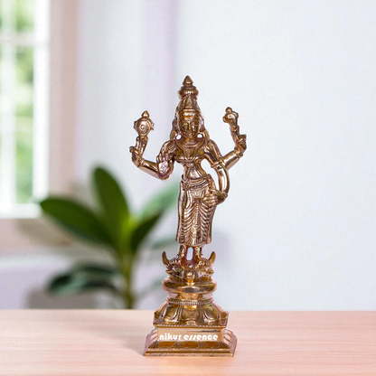 Goddess Durga Devi Maa Standing with Blessing Bronze/Panchaloha idol - 6 Inches Nikuressence