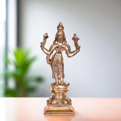 Goddess Durga Devi Maa Standing with Blessing Bronze/Panchaloha idol - 6 Inches Nikuressence