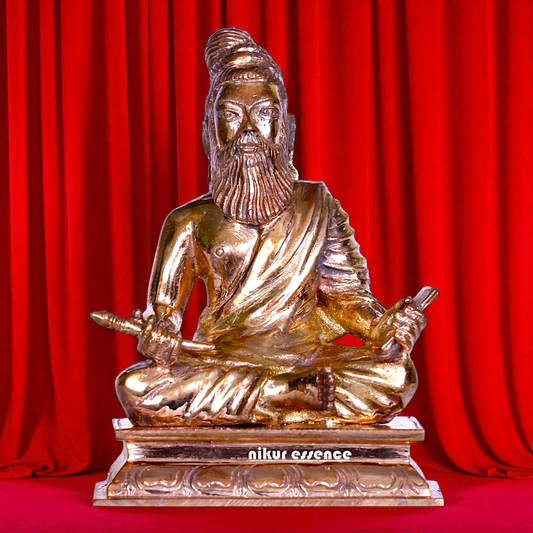 Philosopher Thiruvalluvar Tamil Guru seated Bronze/Panchaloha idol - 3 Inches Nikuressence