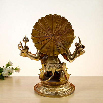 Panchaloha Hanuman ji Seated with blessing Bronze idol - 15 Inches Nikuressence