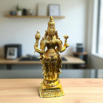 Lord Vishnu Narayan swamy Standing Bronze/Panchaloha idol - 6.8 Inches Nikuressence