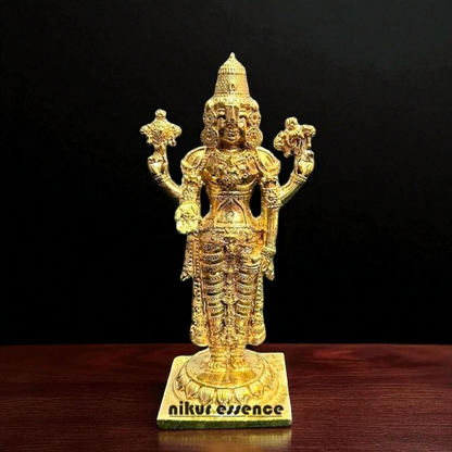 Lord Tirupati Balaji Vishnu's Avtar Standing with Blessing Bronze/Panchaloha idol - 6.7 Inches Nikuressence