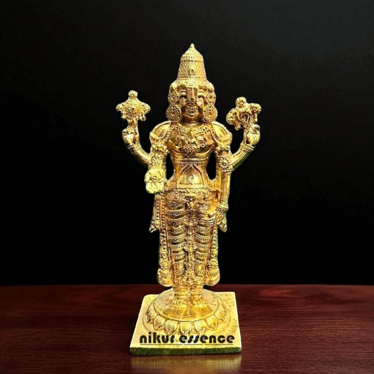 Lord Tirupati Balaji Vishnu's Avtar Standing with Blessing Bronze/Panchaloha idol - 6.7 Inches Nikuressence