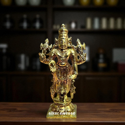 Srinivasa swamy standing with Four Armed Bronze/Panchaloha idol - 4 Inches Nikuressence