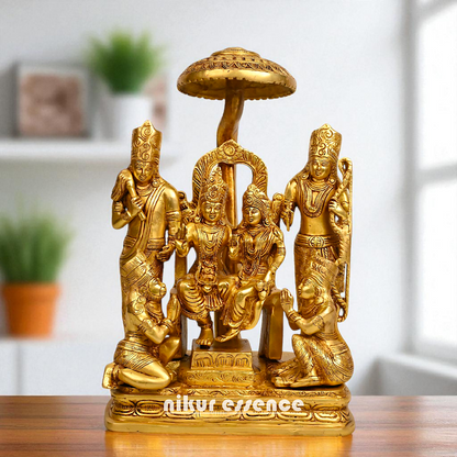 Ram Darbar Seated on singhasan solid Brass idol - 15 Inches Nikuressence