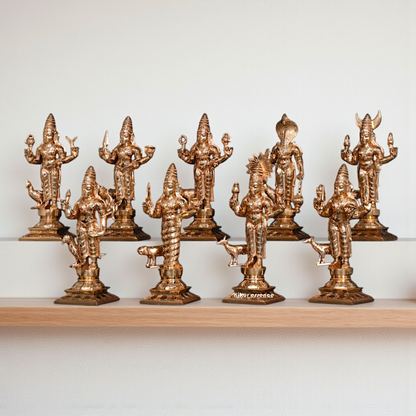 Solid Brass Navagraha with vahana set idol - 12 Inches Nikuressence