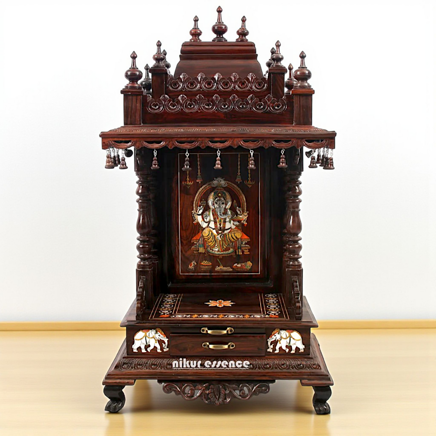 Ganesha Wooden Temple mandir Nikuressence - 44 Inches Nikuressence