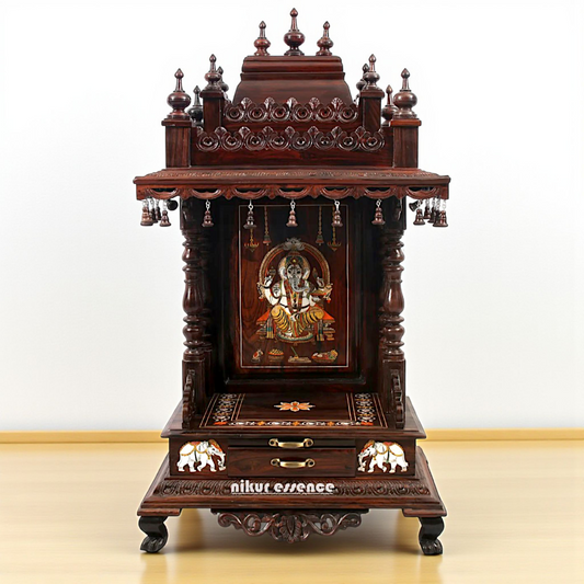 Ganesha Wooden Temple mandir Nikuressence - 44 Inches Nikuressence