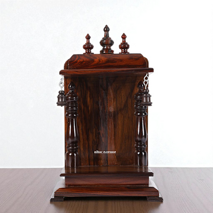 Designer Wooden Wall-Mounted Puja Temple – Compact & Elegant Mandir by Nikur Essence Nikuressence